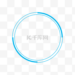 圆圈几何图形图片_手绘蓝色线条圆形装饰