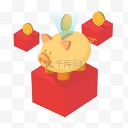 黄色小猪金融插画