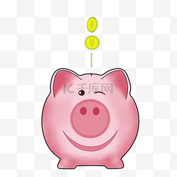 小猪钱图片_手绘钱罐子的插画