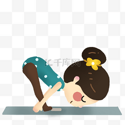 伸展运动插画图片_有氧运动锻炼瑜伽运动健身