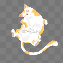 小猫插画图片_黄色手绘小猫元素