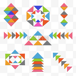 七巧板三角形拼合多边形