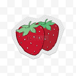 红色手绘草莓图片_红色草莓插画