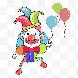小丑魔术气球表演图片_游乐园的小丑免抠图