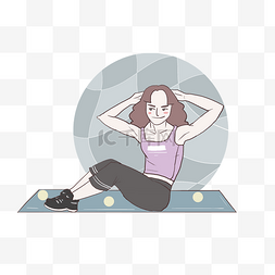 健身男图片_瑜伽健身人物插画
