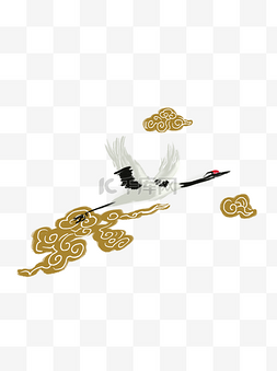 仙鹤古典中国风手绘元素
