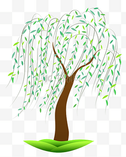 手绘卡通小树绿色