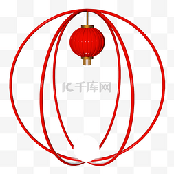 圆形红灯笼图片_简洁C4D年货节红灯笼促销模型设计