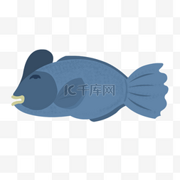 藏青图片_手绘卡通小鱼离开水干渴设计图