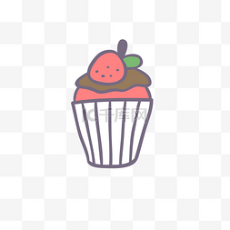 雪糕草莓图片_清凉冰激凌插画
