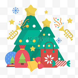 圣诞树图案装饰图片_圣诞节圣诞树购物装饰图案