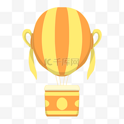 气球礼盒插画图片_黄色的气球礼盒插画
