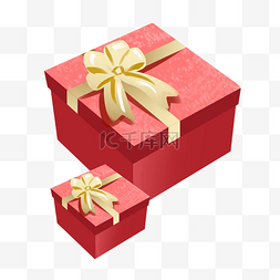两个红色礼物盒插画