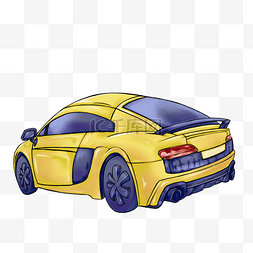 黄色的汽车手绘插画