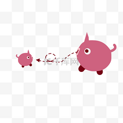 粉红色可爱小猪图片_可爱小猪矢量手绘