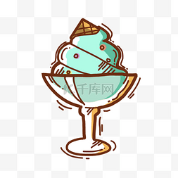 零食食卡通图片_卡通手绘蓝色冰激淋