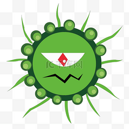 绿色圆形细菌插图