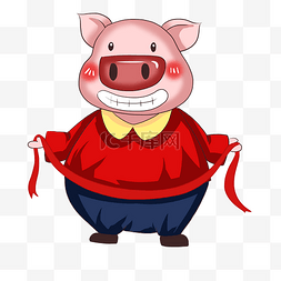 卡通动物可爱动物粉色小猪
