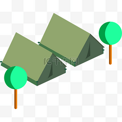 绿色帐篷png图片_ 绿色帐篷 