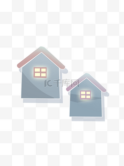 扁平化小房子卡通图片_卡通简约唯美小房子设计可商用元