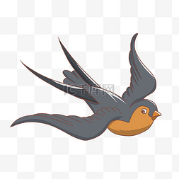 飞翔的燕子卡通插画