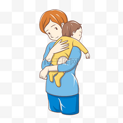 竖抱着宝宝的妈妈