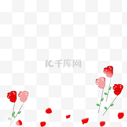 浪漫的玫瑰花和花瓣