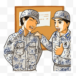 当兵的人图片_漫画当兵的人军人卡通PNG免抠