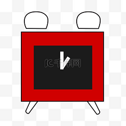 手绘闹钟图片_方形定时闹钟卡通装饰素材免费下