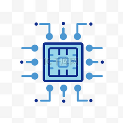 手绘制造图片_蓝色手绘芯片卡通图标