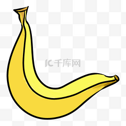 手绘线性水果一只香蕉