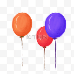手绘卡通彩色装饰漂浮气球