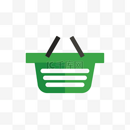 绿色购物篮子图片_绿色购物篮矢量插画
