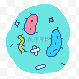 细菌手绘创意矢量免抠图PNG
