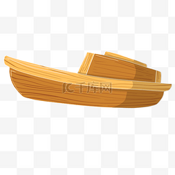 渔船古风图片_手绘木质的渔船