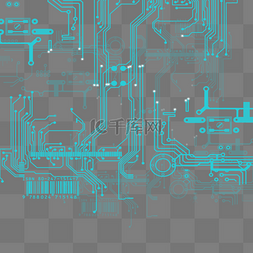 蓝色科技电子电路图元素