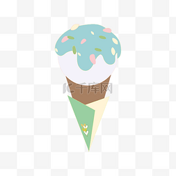 冰激凌甜筒手绘图片_矢量手绘卡通冰激凌