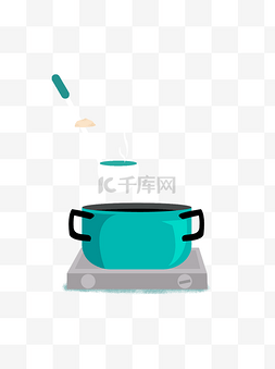 绿锅炤台煮汤元素