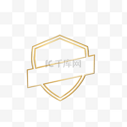 金色立体几何创意徽章