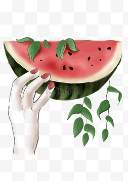 立夏手绘图片_立夏手绘夏日西瓜