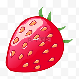 红色手绘草莓图片_红色的仿真草莓插画