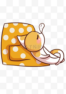 黄色小兔图片_睡觉的小兔子插画