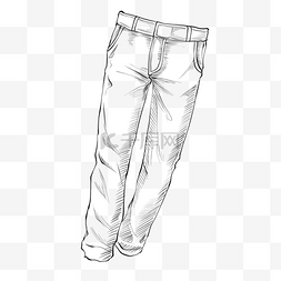 线条裤子图片_线条素描裤子插画