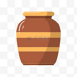 罐子里的茶图片_手绘陶瓷罐子插画