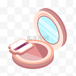 卡姿兰粉饼图片_手绘2.5D顶视图-粉饼插画