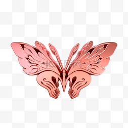 淘宝粉色海报图片_C4D粉色金属质感蝴蝶装饰