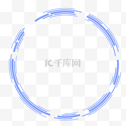 科技效果圆形图片_蓝色断续线条科技图
