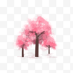 春上新粉色樱树矢量图