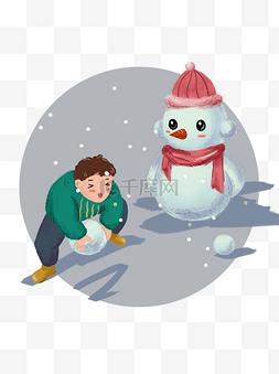 冬天打雪仗图片_冬天打雪仗堆雪人