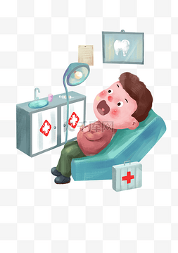 医疗红色十字图片_手绘医疗牙科插画